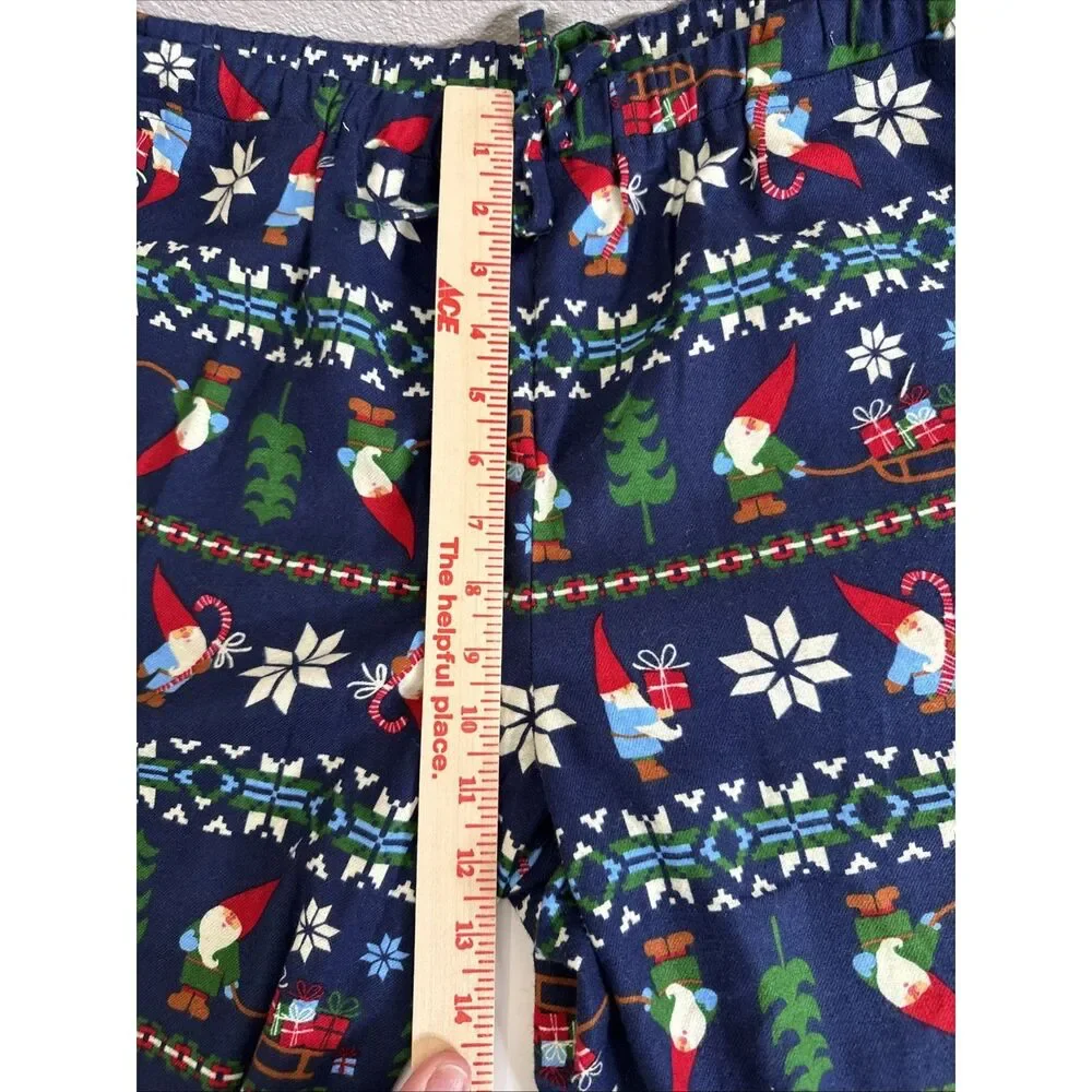 Hanna Andersson Gnome Flannel Pajama Pants Womens Size M Holiday PJ